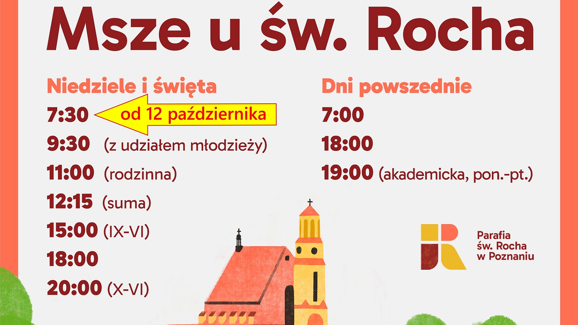 Zmiany w układzie Mszy św. i nabożeństw