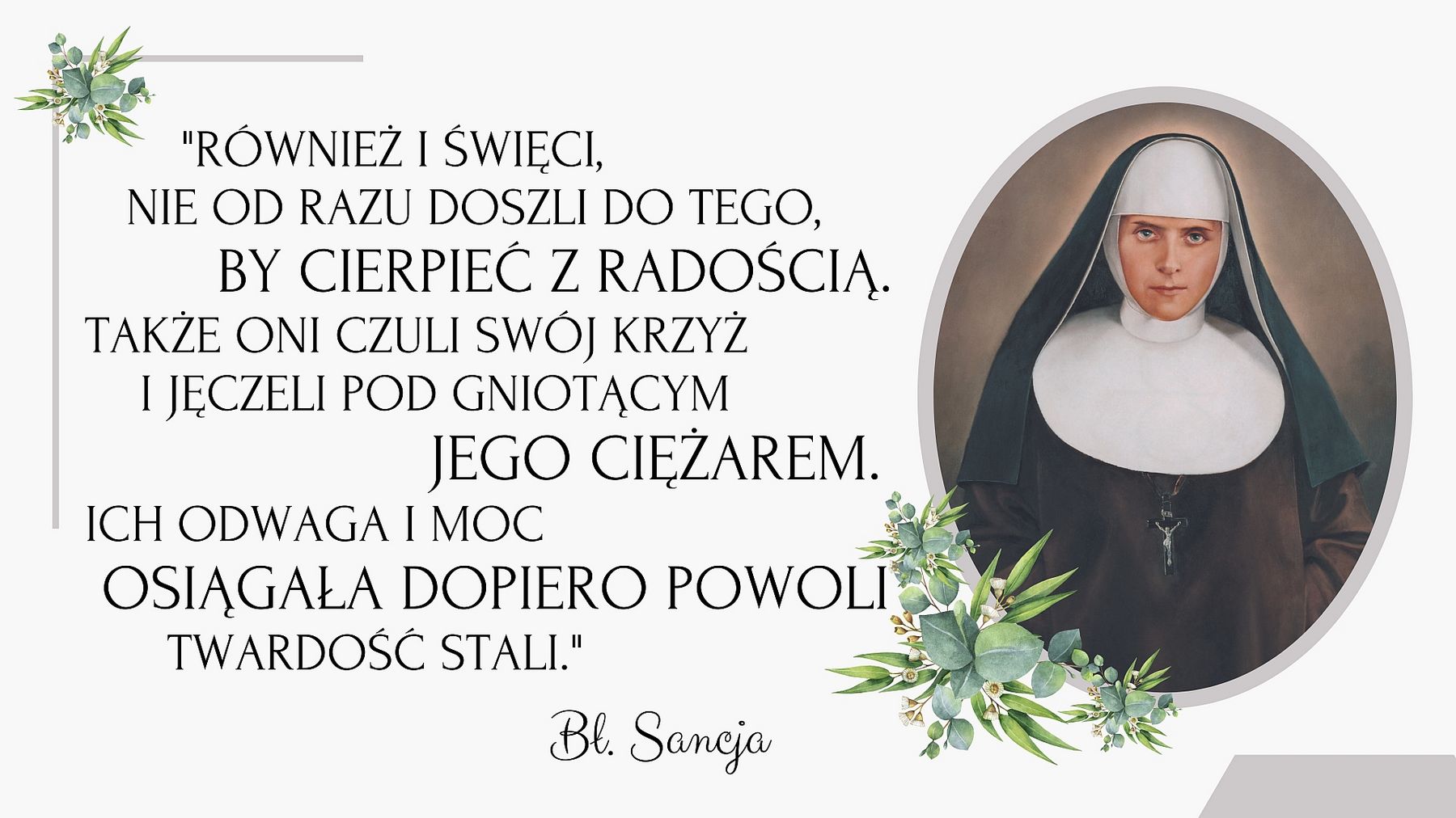 Myśli bł. Sancji - piątek 4 tygodnia zwykłego